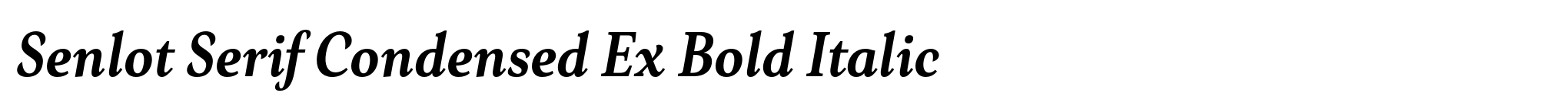 Senlot Serif Condensed Ex Bold Italic image